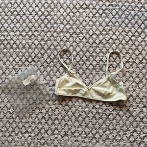 NEW the Rachael top Solid and Striped, cream